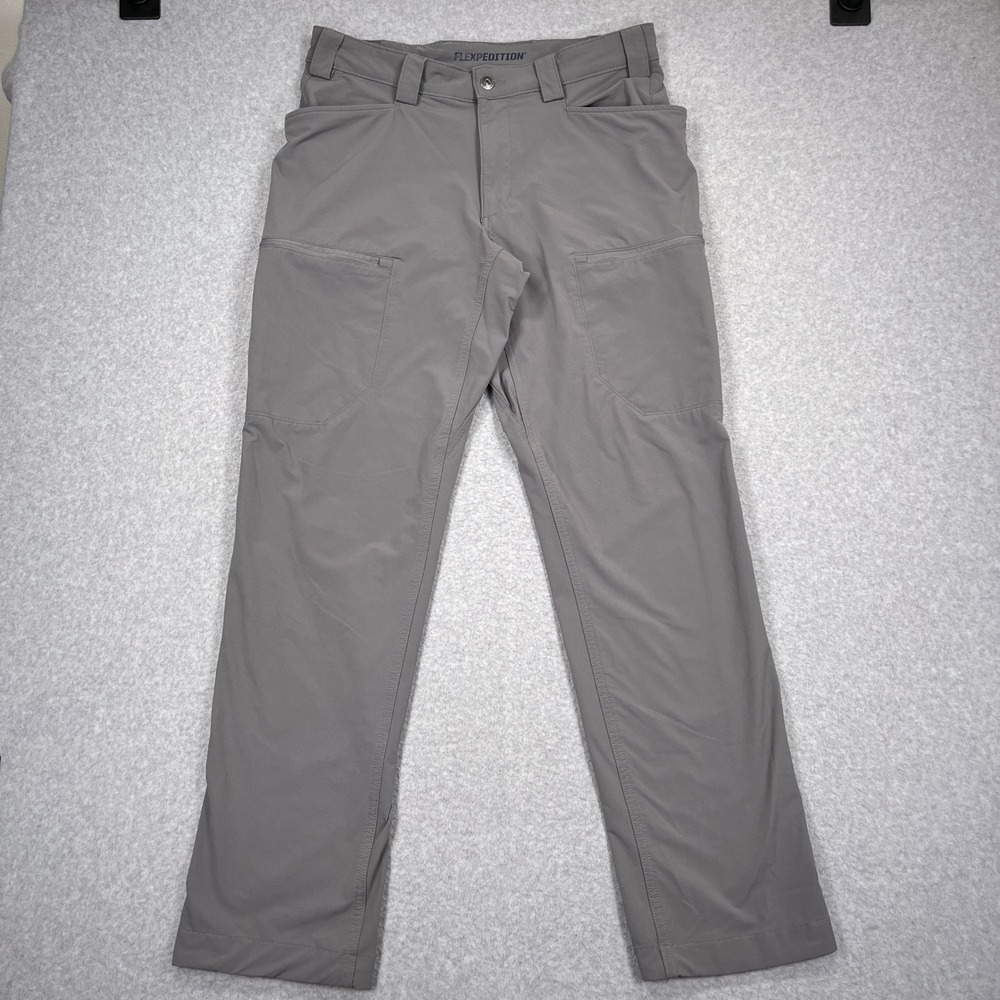 Duluth Trading Flexpedition Pants Mens 34x34 (33x32) Gray Cargo Hiking Outdoor